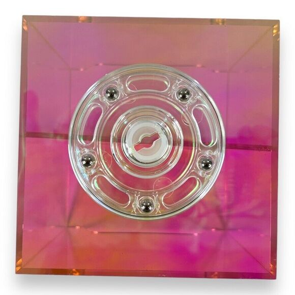 Clear Iridescent Rotating Desk Organizer Pen, Brush, Makeup, Remote Holder 5x5" - Picture 13 of 16